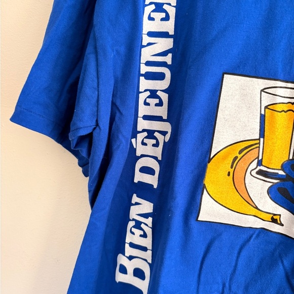 Vintage KELLOGG’s Breakfast Bien Dejeuner french Promo t shirt XL blue CANADA - Picture 3 of 8